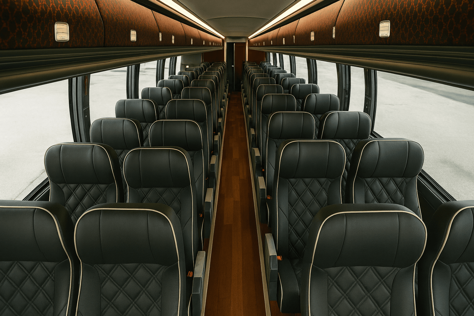 56 Passenger Coach Bus interior